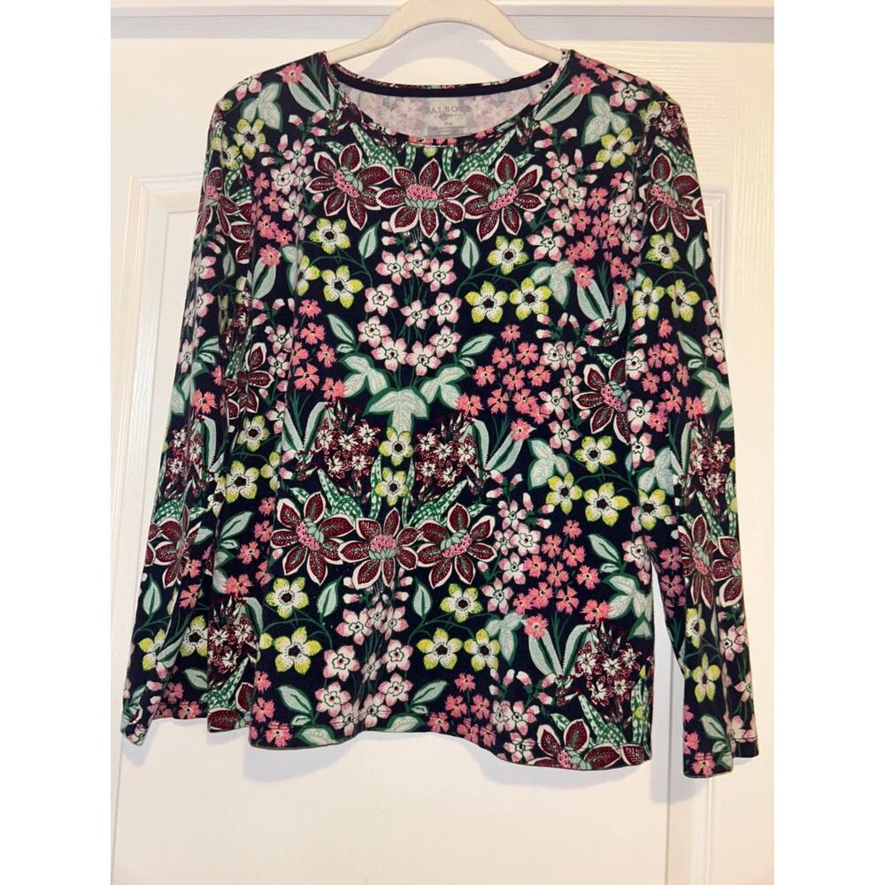 Talbots floral flower garden botanical shirt top tee woman's size XLP